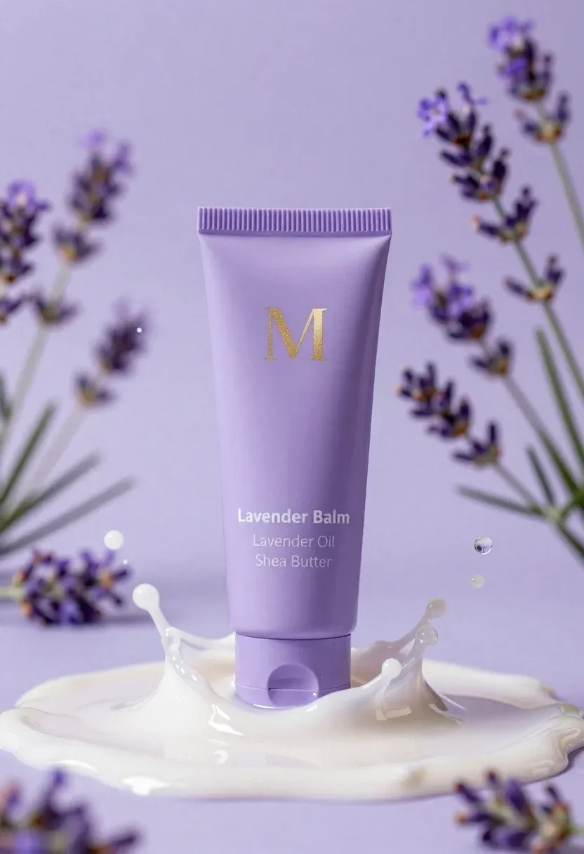Tall Lavender-colored Squeeze Tube Stands Upright The Center Pool Thick