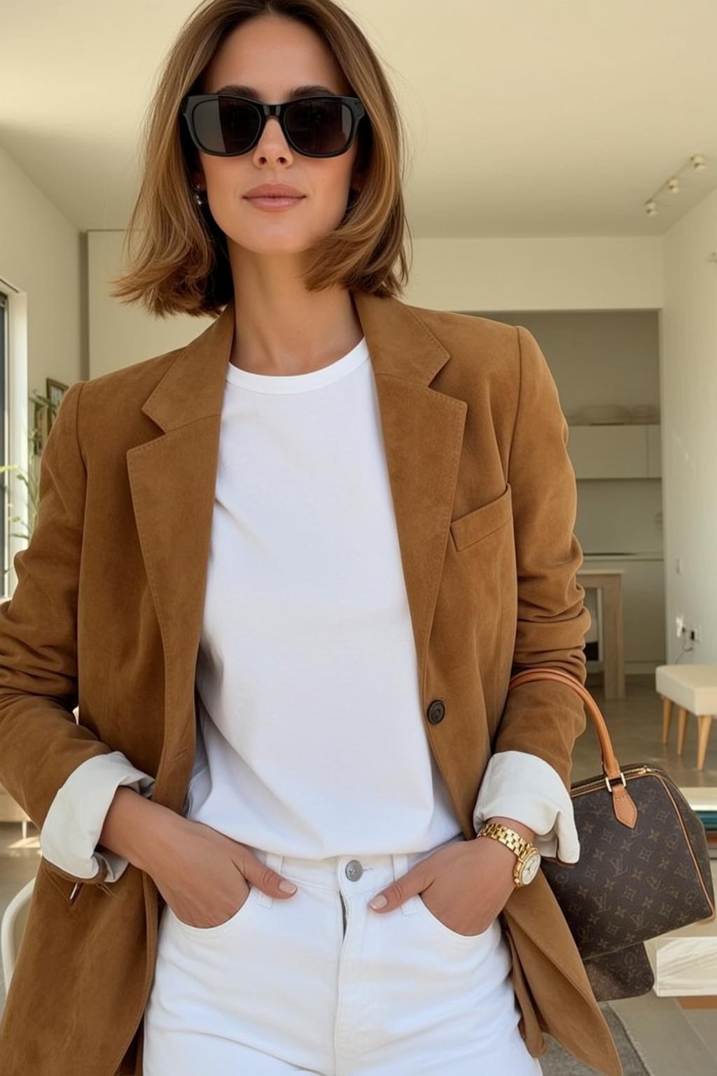 Tan Blazer Tote Bag