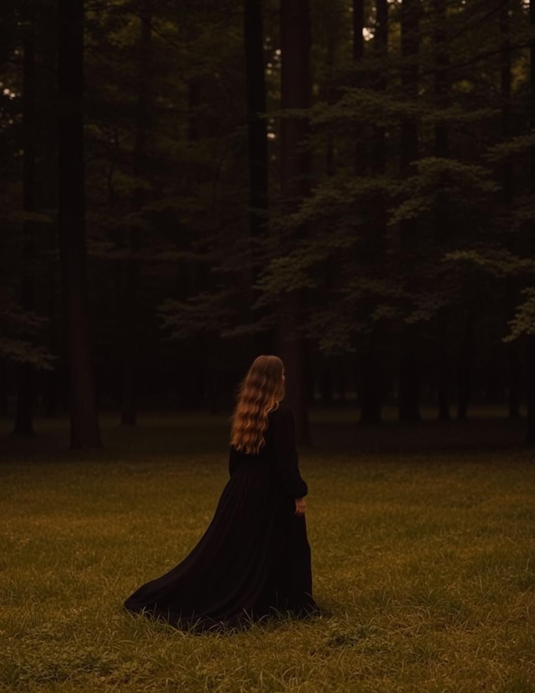 Autumn Long Wavy Blonde Fair Long-sleeved Black