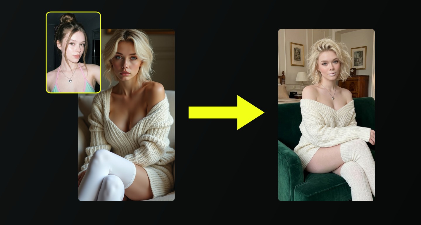 Mila remix walkthrough for Powergirl White Knit Sweater Bedroom Pose