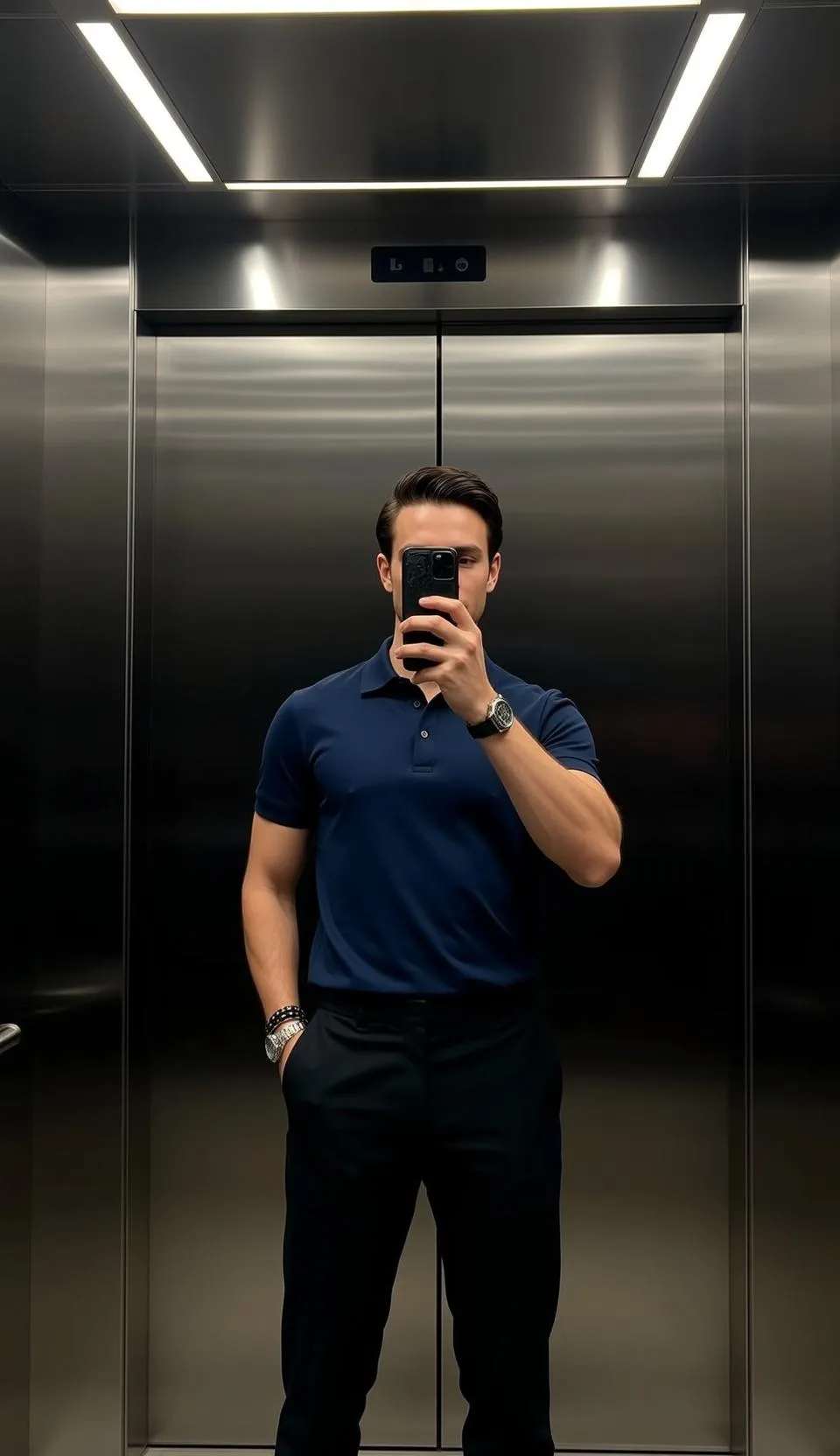 Wristwatch And Bracelets In An Elevator