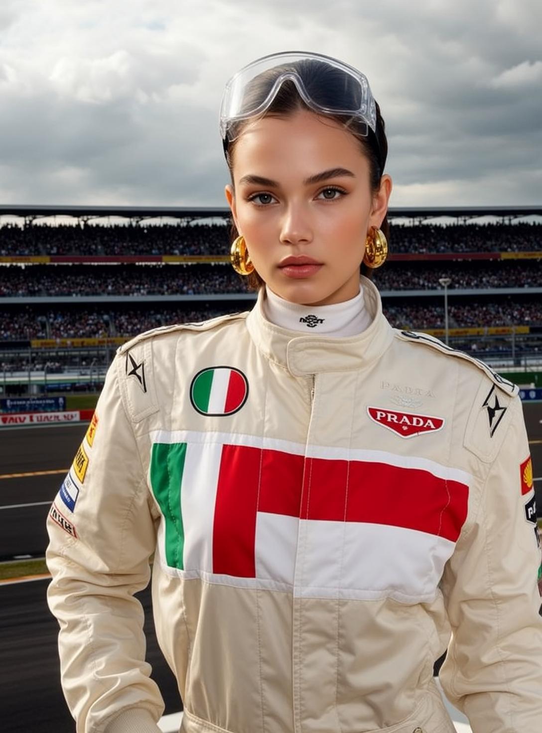 Cream Racing Suit Portrait