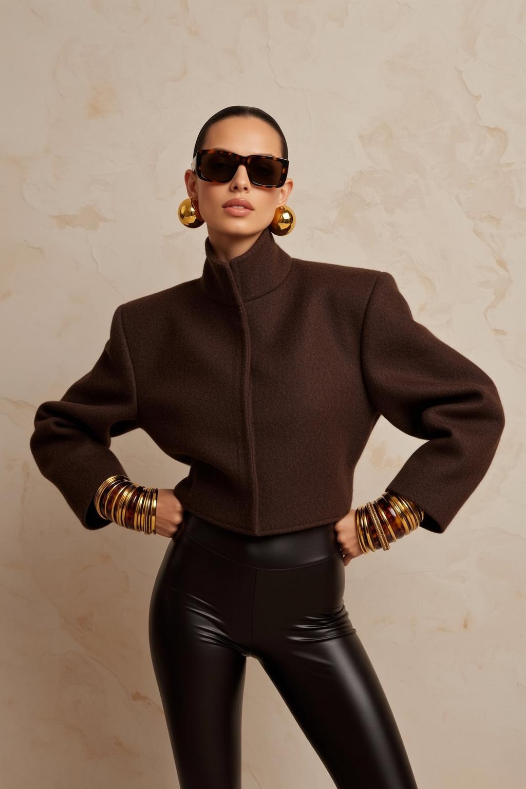 Fashion Week Pulled Back Fair Brown Cropped