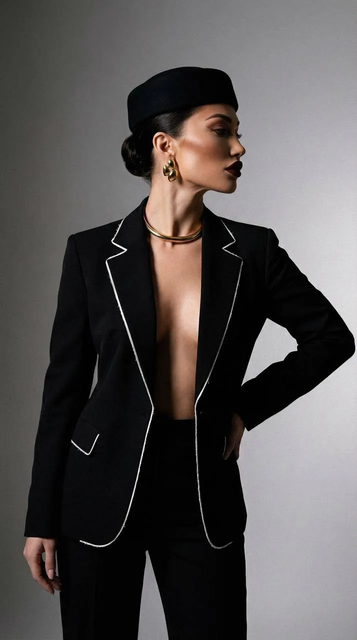 Makeup Earrings And Necklace In Studio Portrait