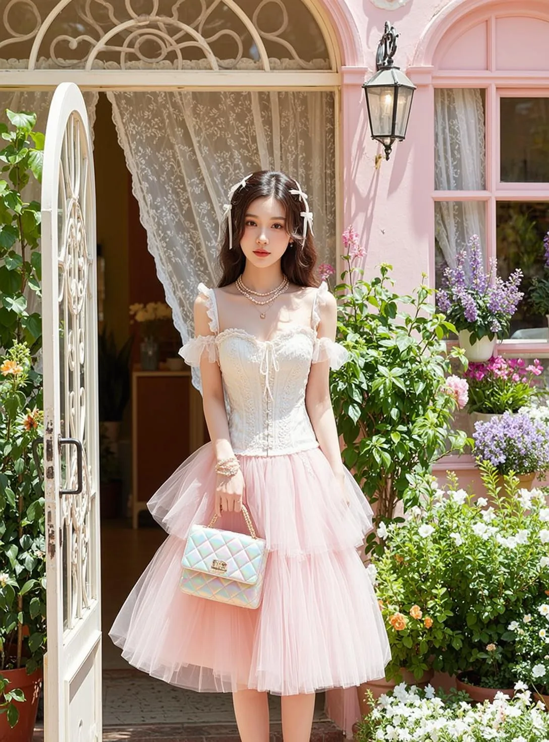 Necklace And Bracelets In Skirt Portrait