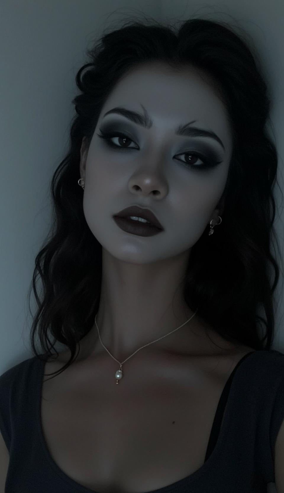 Halloween Makeup Young Dark Wavy Styled Some