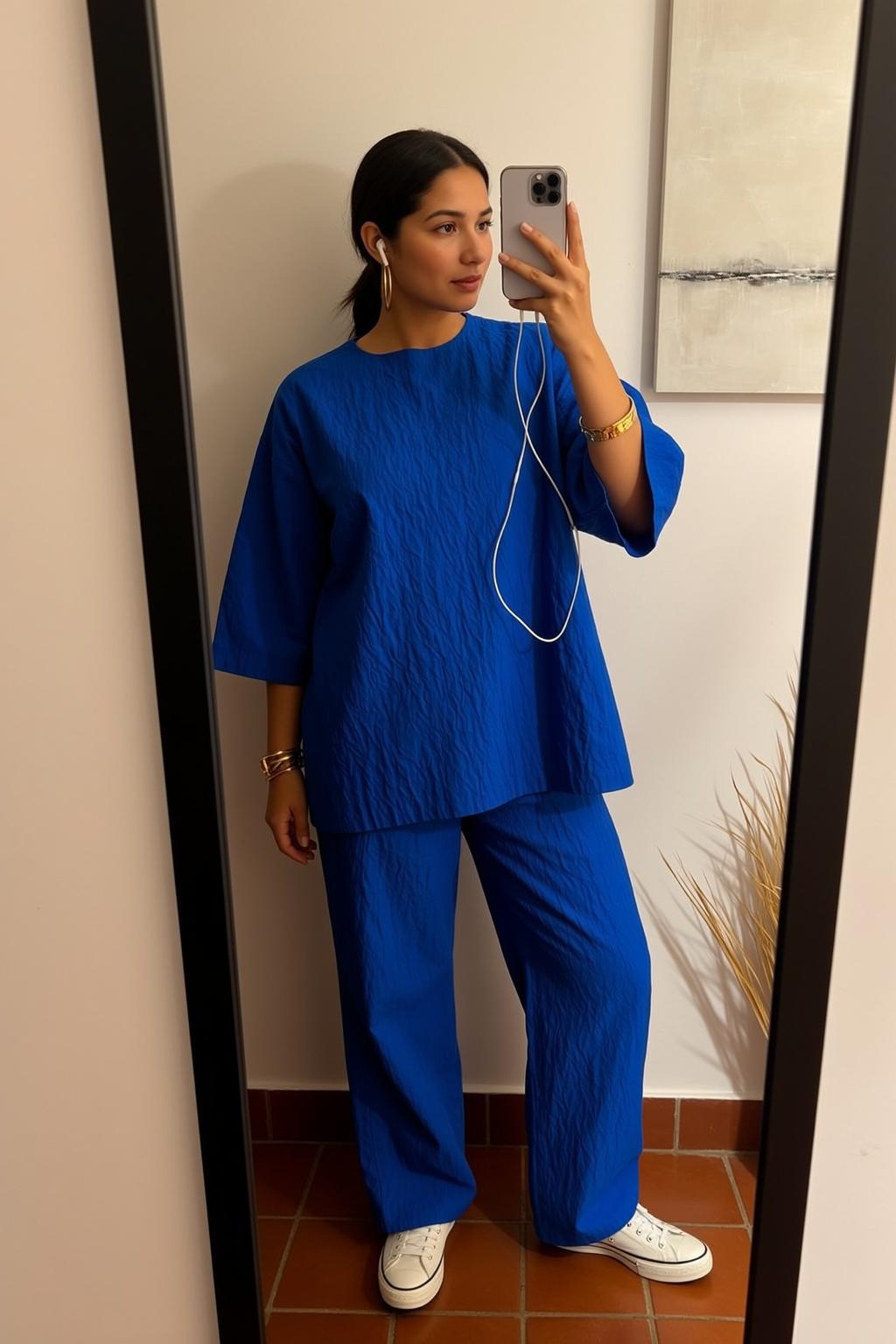Explore Stands Front Full-length Mirror Holding Her