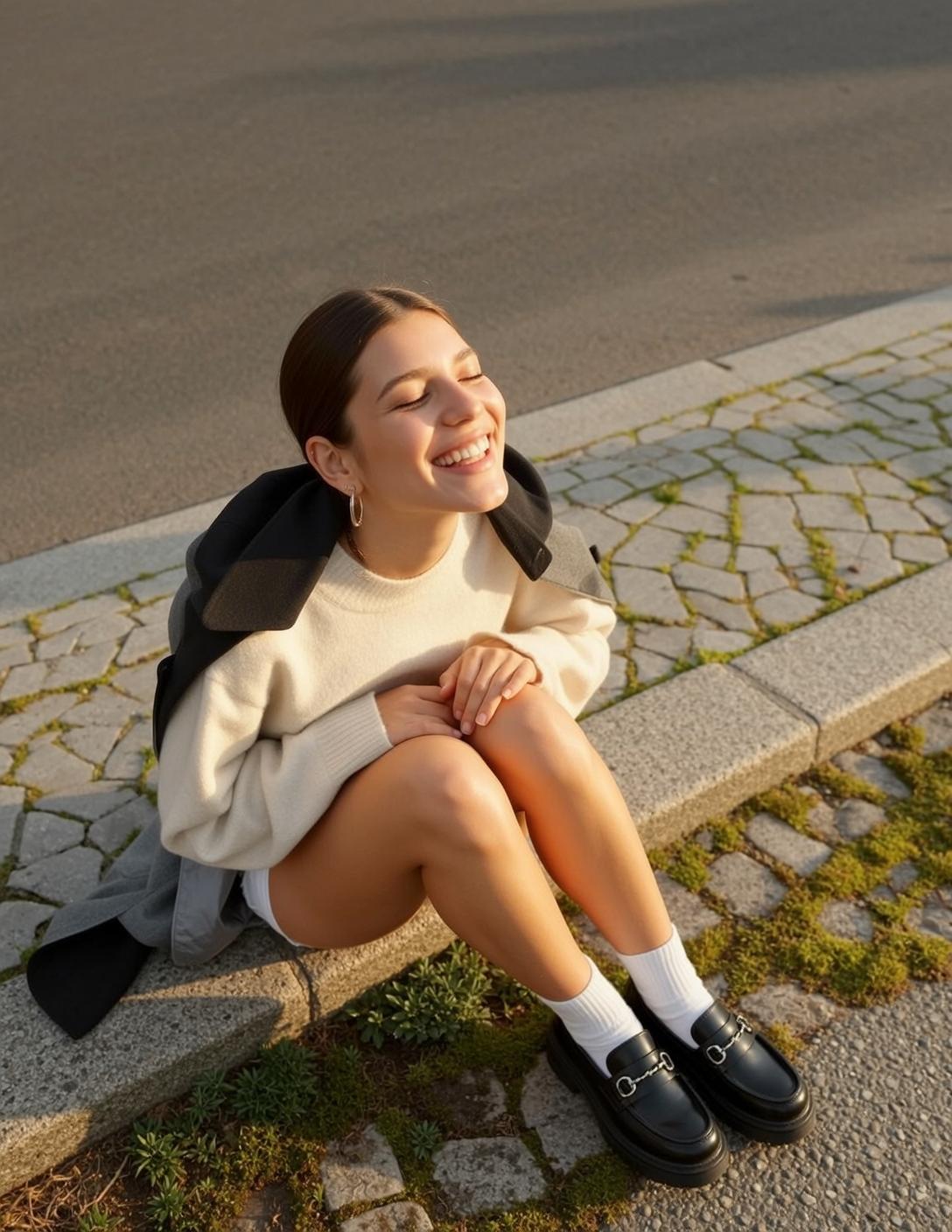 Knit Sweater Loafers Curb