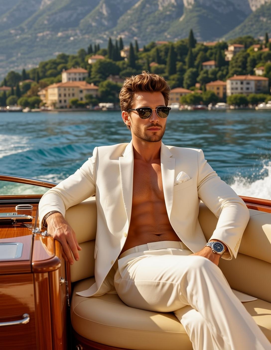 Handsome Wavy Brown Hair Tanned Skin Open