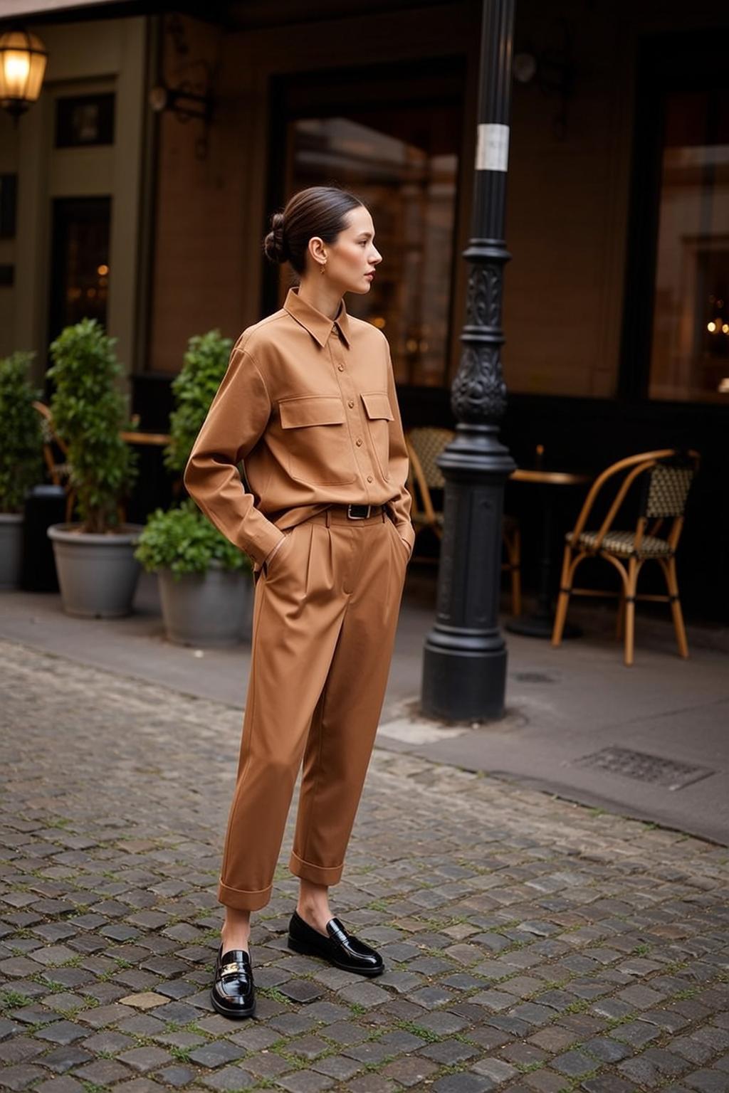 Fashion Week Young Dark Brown Hair Pulled