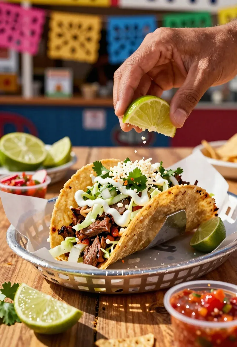 Food Photography Shot Loaded Street Tacos With Fresh Fiesta Appeal