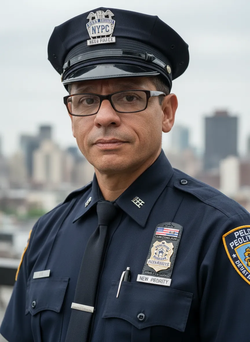 Hyperrealistic Portrait Of A New York Officer