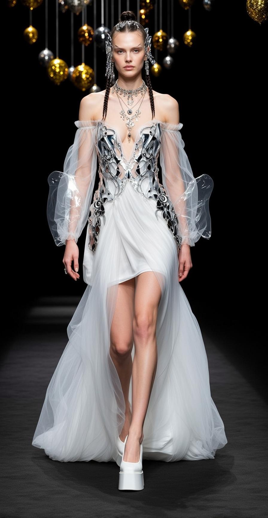 White Runway Warrior Dress
