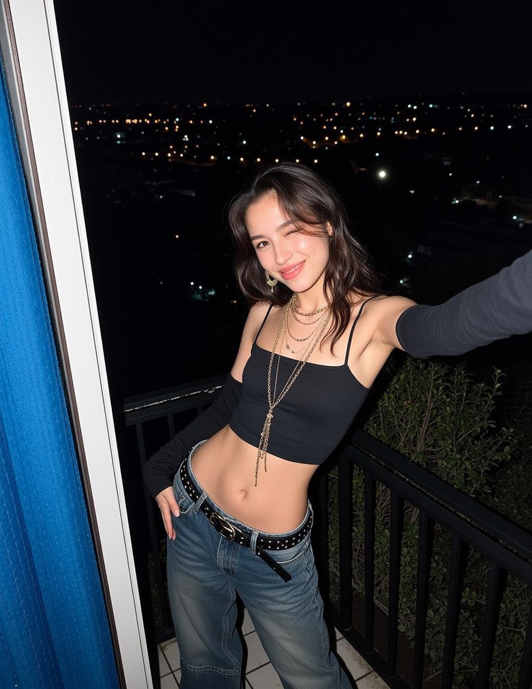 Explore Stands Balcony Night Leaning Slightly Towards