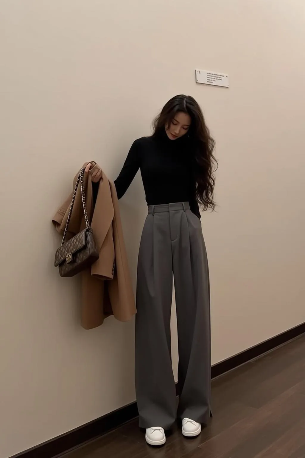 Black Turtleneck Hallway Editorial