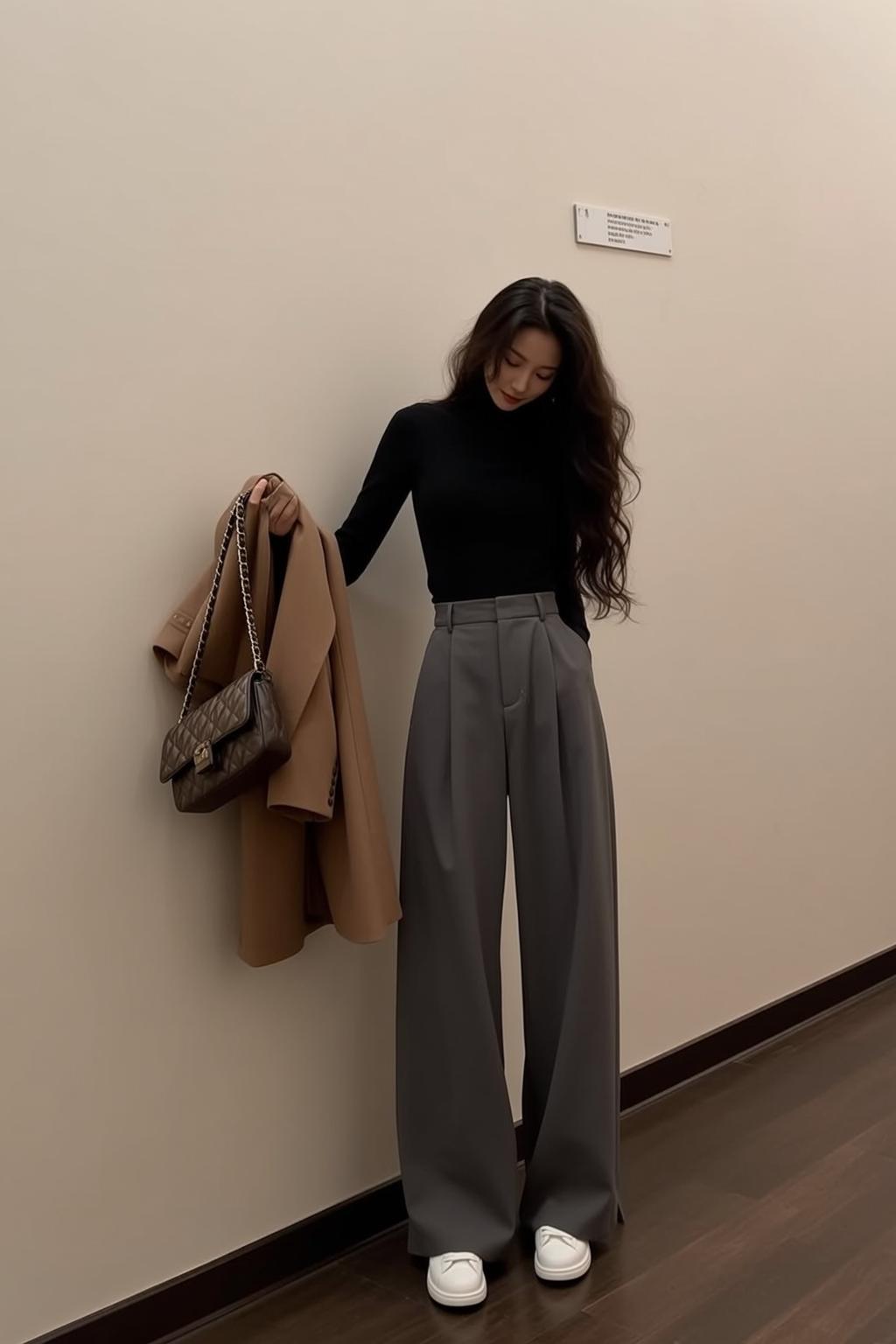 Black Turtleneck Hallway Editorial
