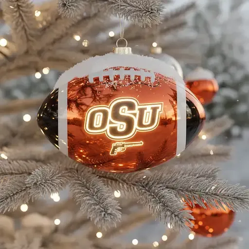 A D-rendered Christmas Bulb Shaped Like A Football