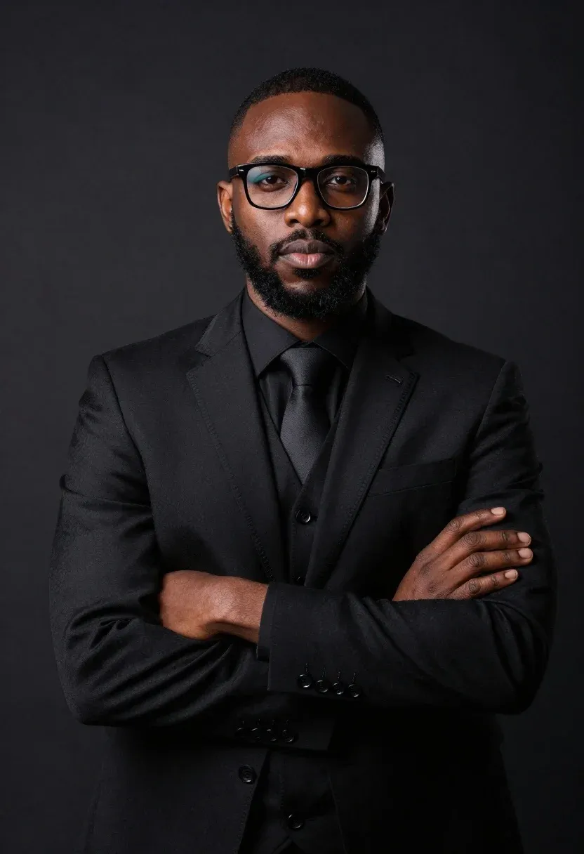 Professional Head-and-shoulders Studio Portrait Confident Man With Short Hair And