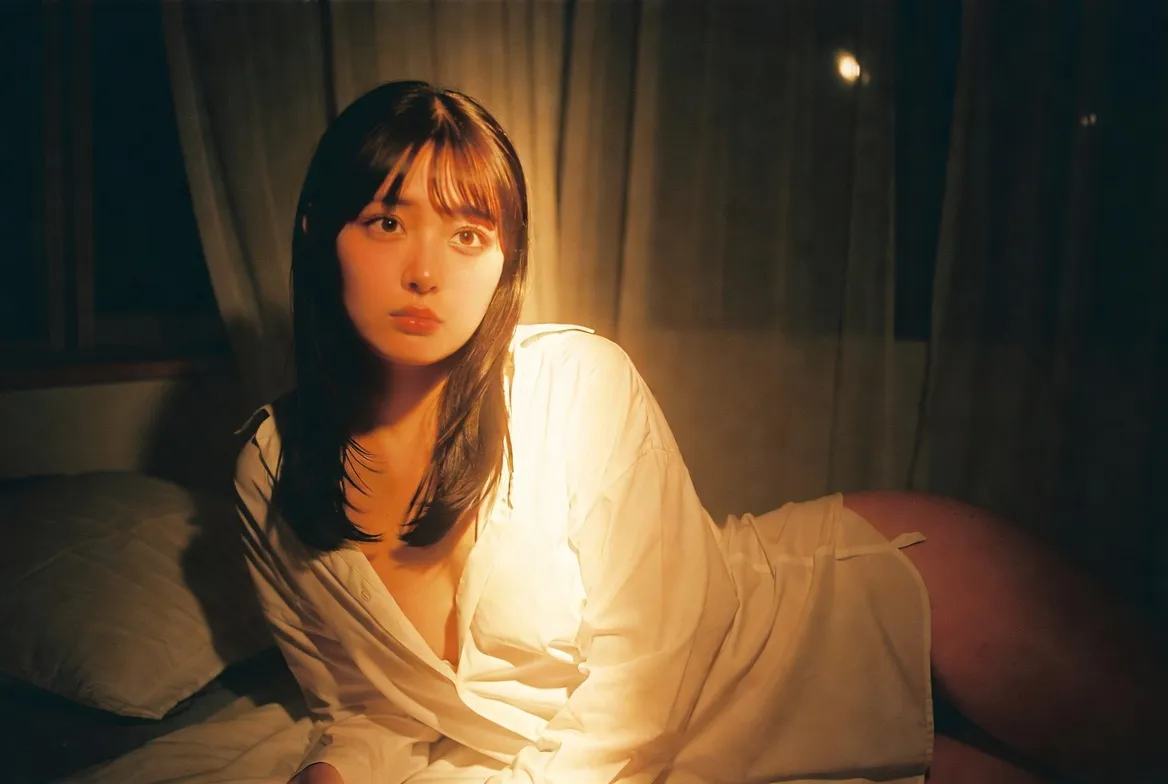 Reclined By Bedroom Window White Shirt
