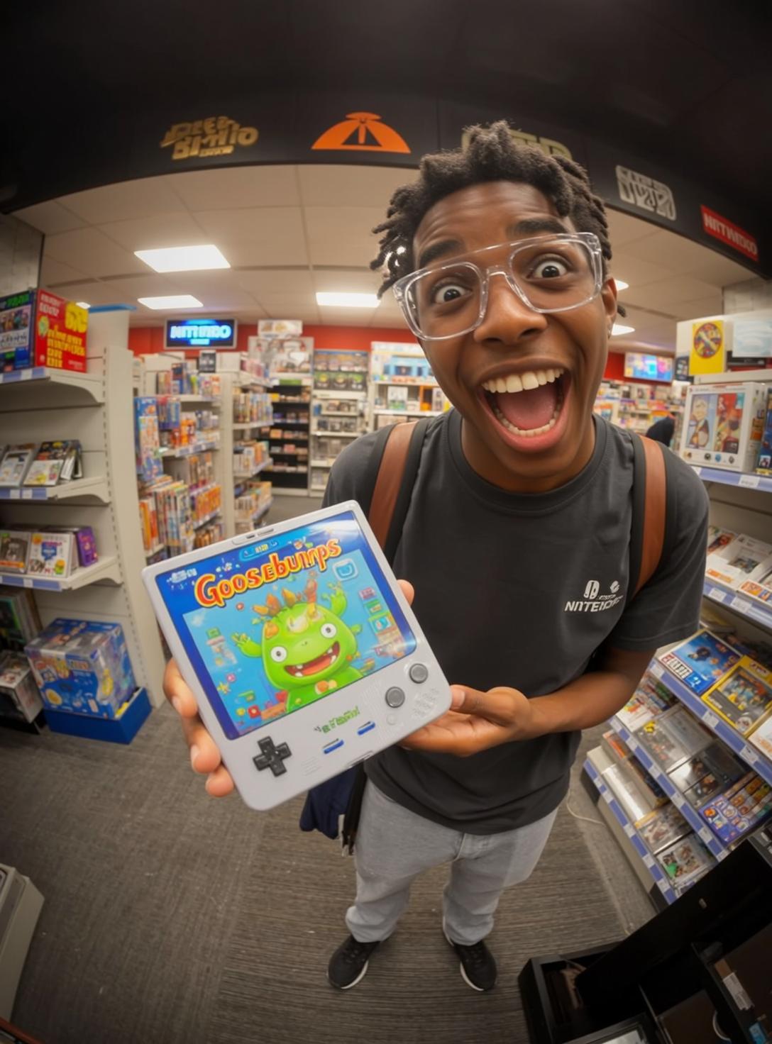 Gaming Store Handheld Reaction Look