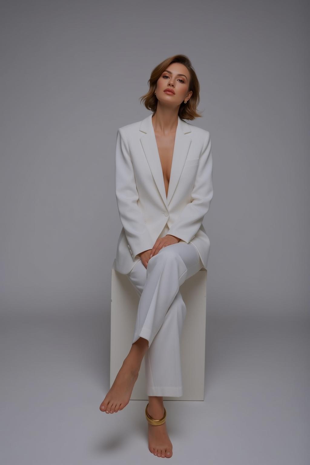 Luxury Short Wavy Brown Fair White Deep