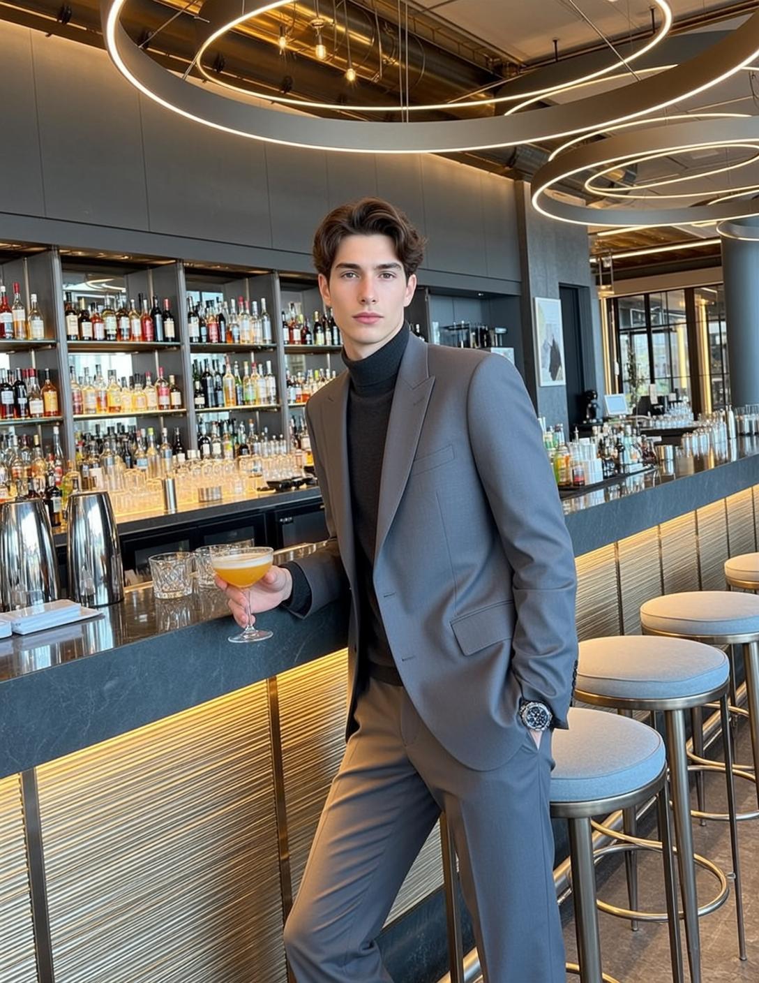 Cocktail Bar Grey Suit