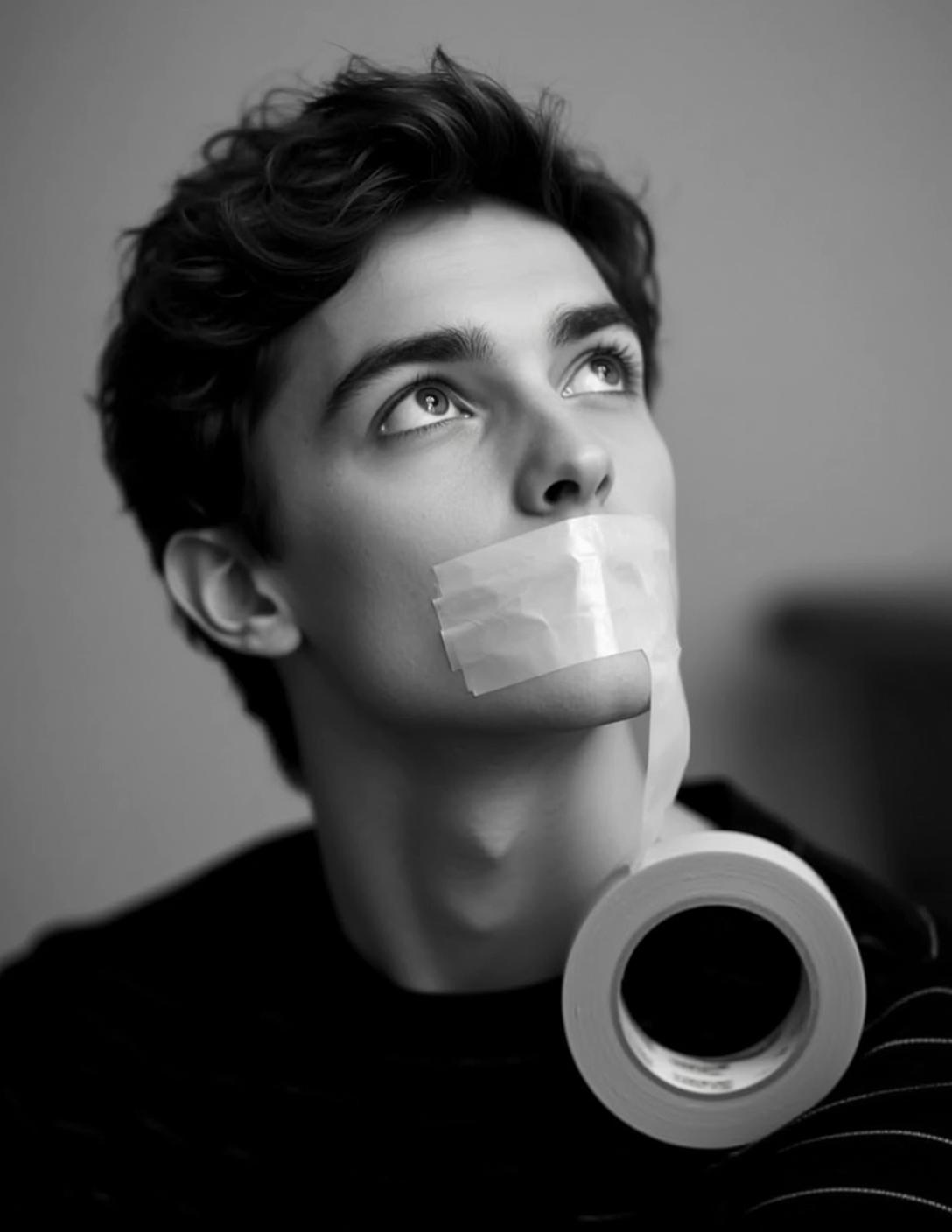 Medium Shot Portrait Orientation Black And White Photograph Young Man