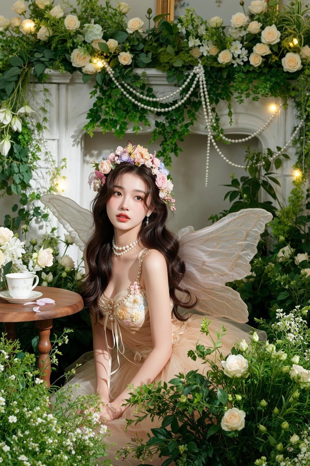 Fairycore Young Long Wavy Dark Brown Fair