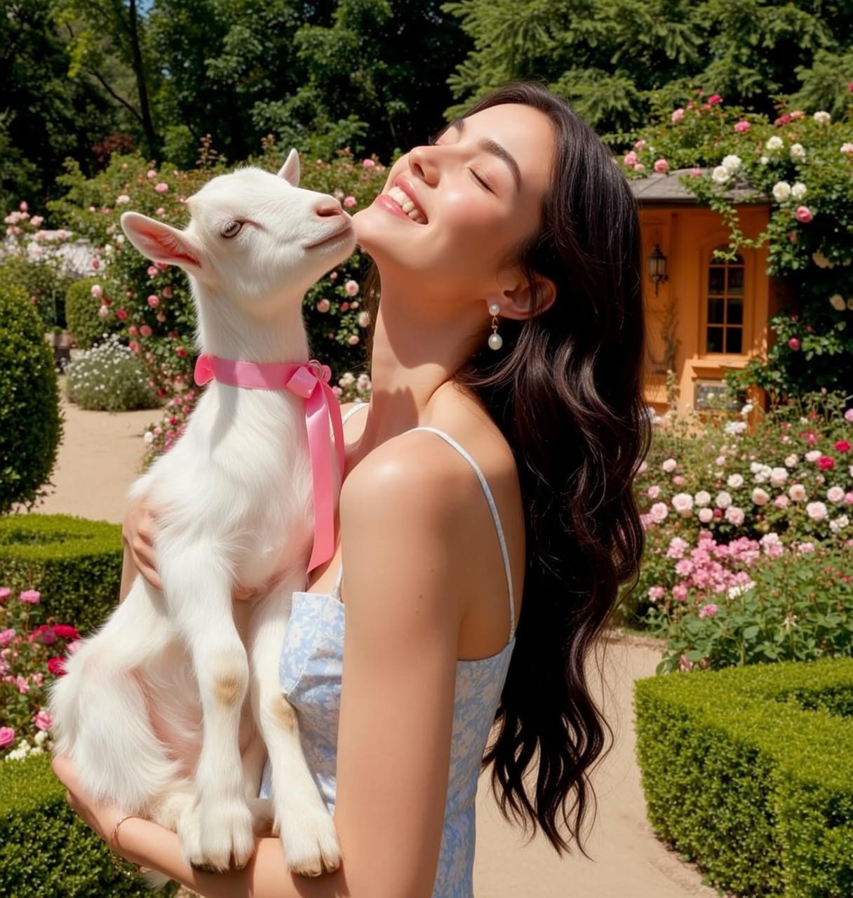 Explore Holding Young Goat Her Arms Nuzzling