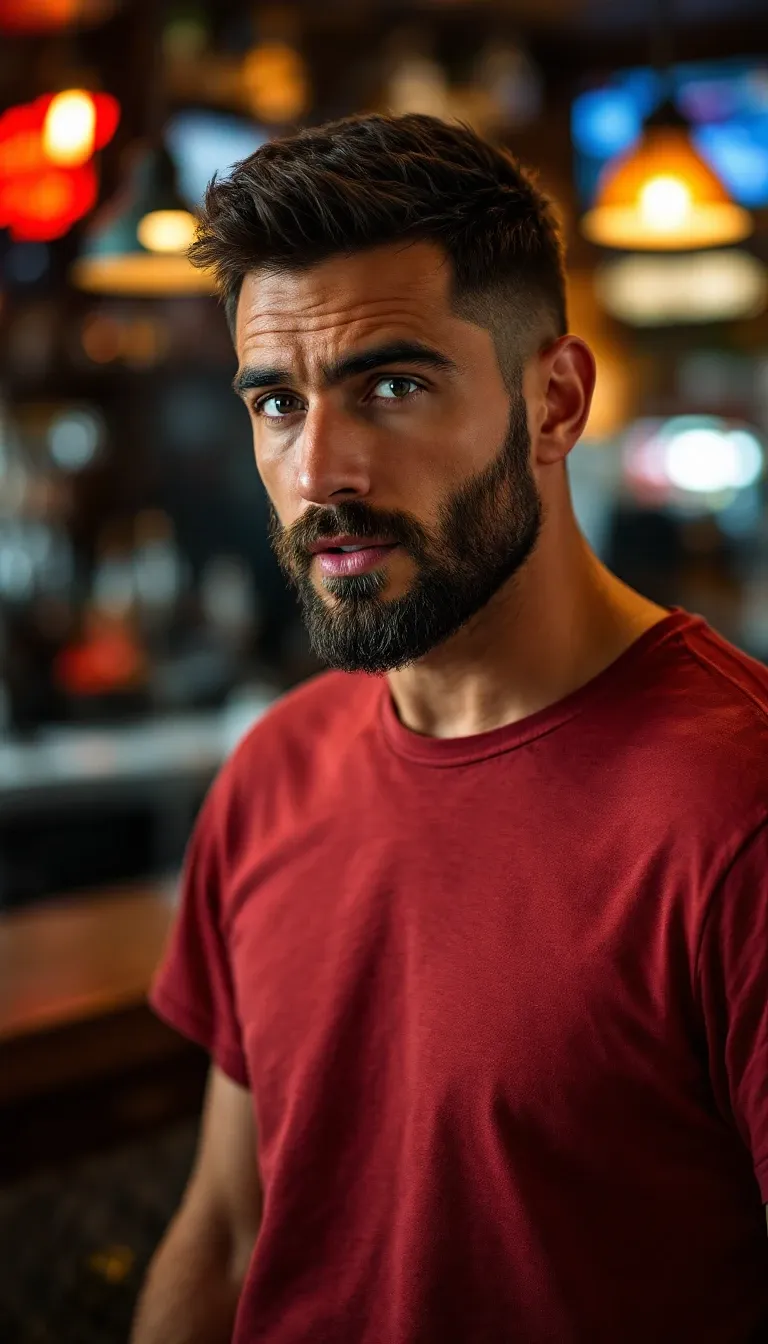 Red Shirt Man in Bar
