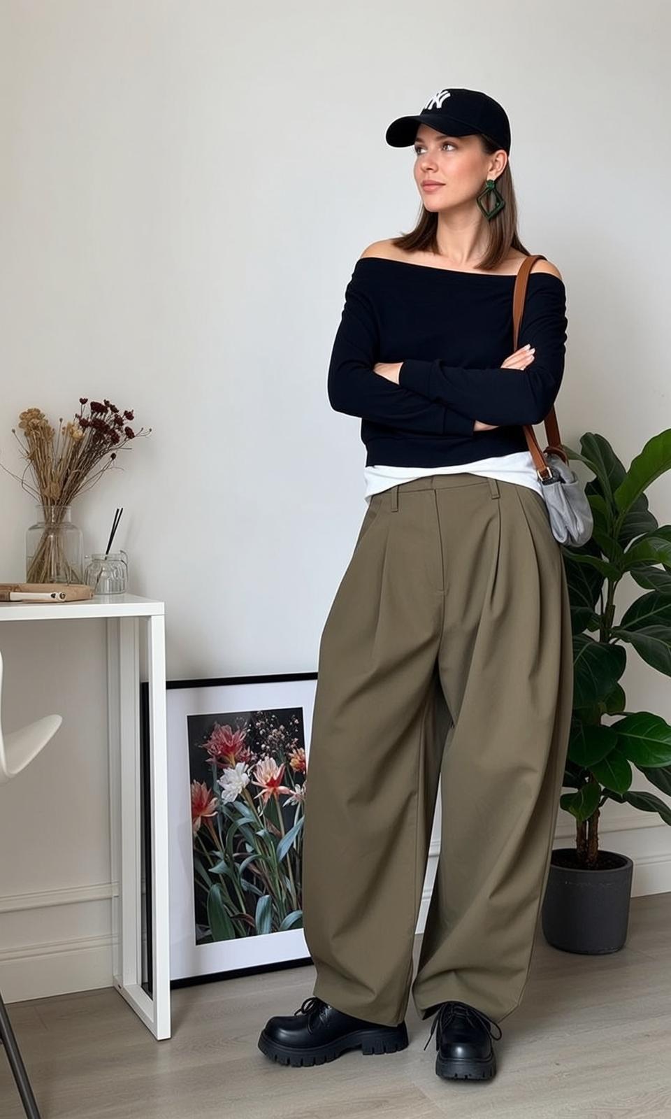Black Off Shoulder Top and Trousers