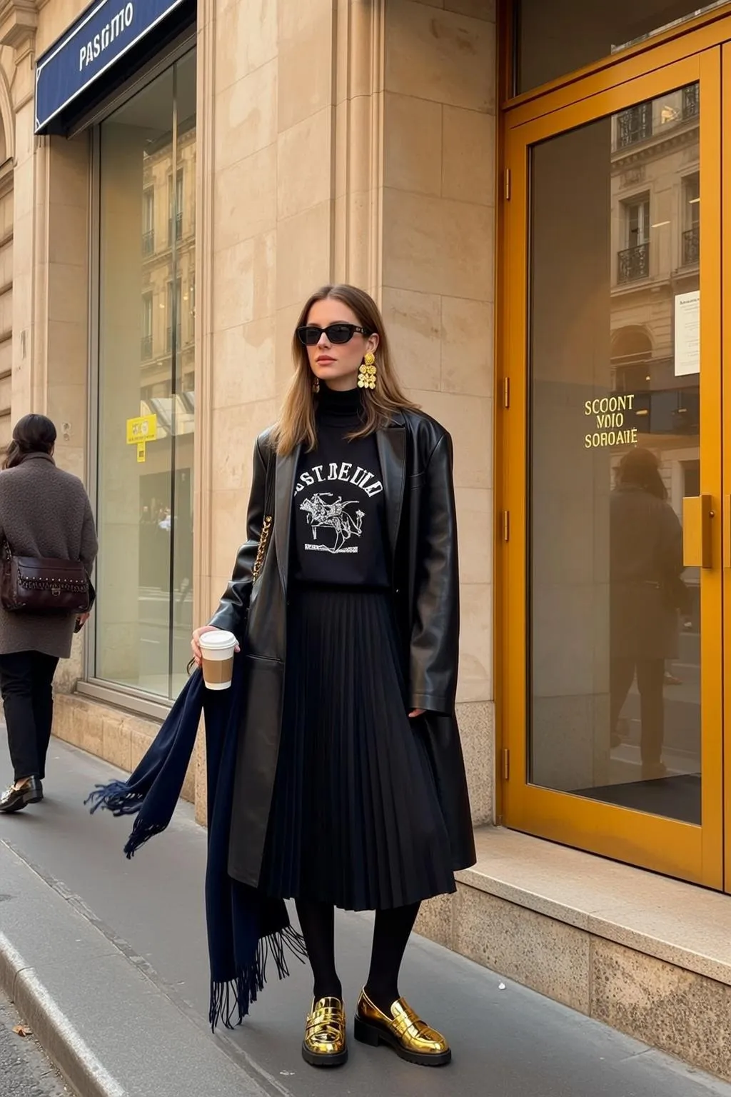 Black Sunglasses In A Fashion Week Portrait