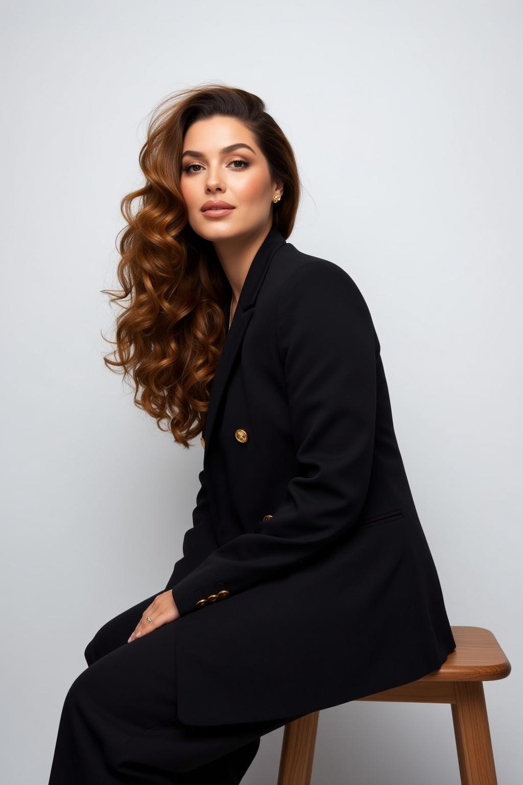 Luxury Young Long Wavy Auburn Fair Black