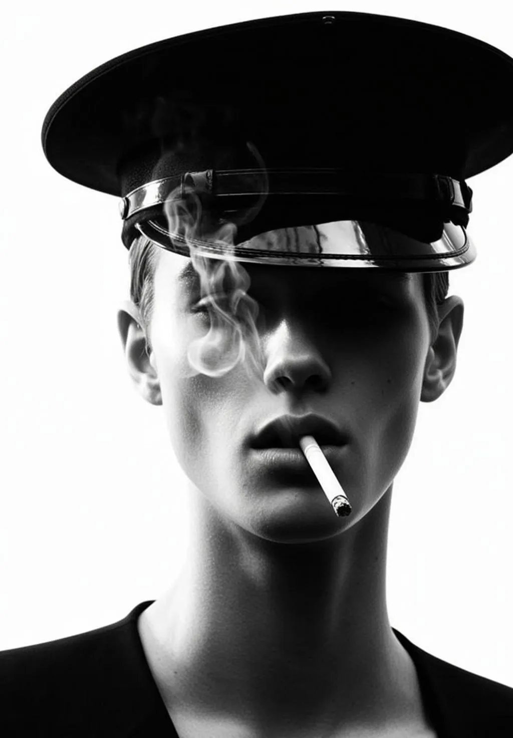 Portrait Orientation Photorealistic Image Captures Close-up Young Person Wearing Black