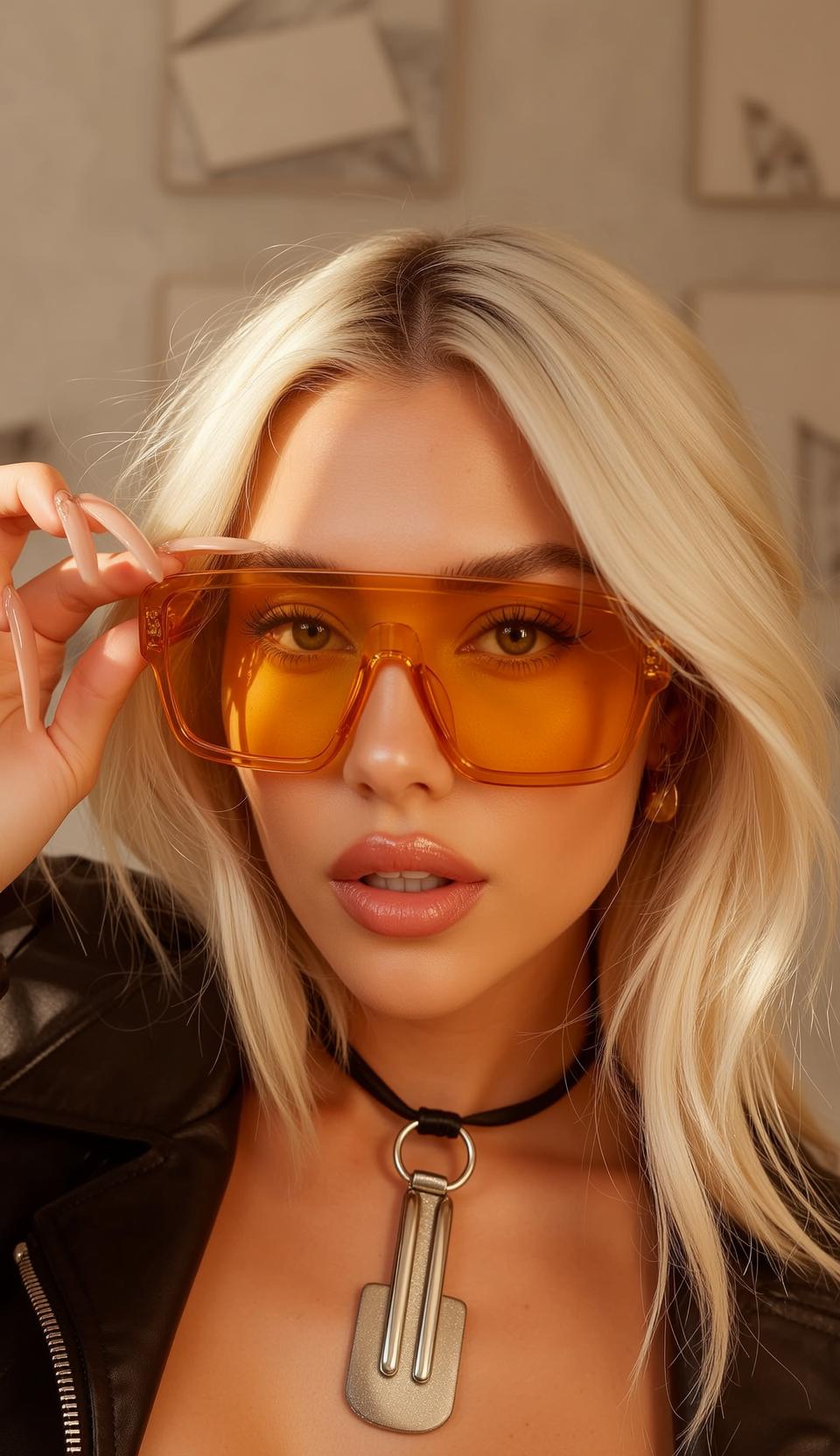Orange Visor Sunglasses Portrait