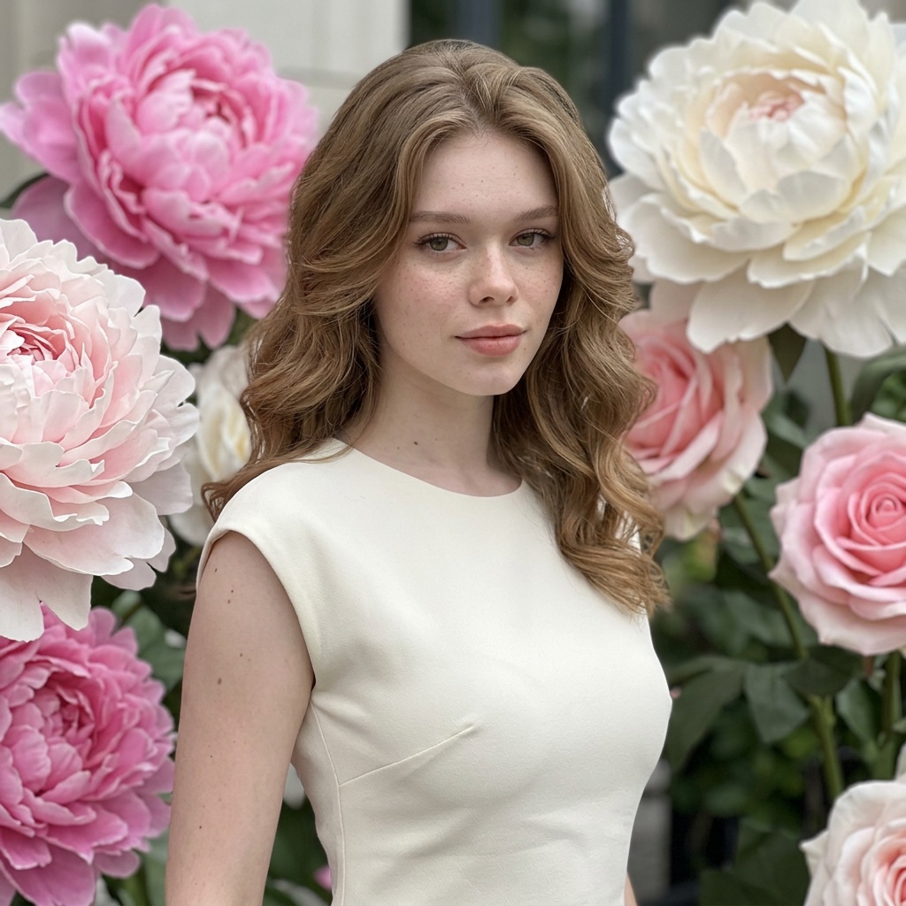 Giant Flowers Luxury Fashion Editorial Ultra Modern Dress