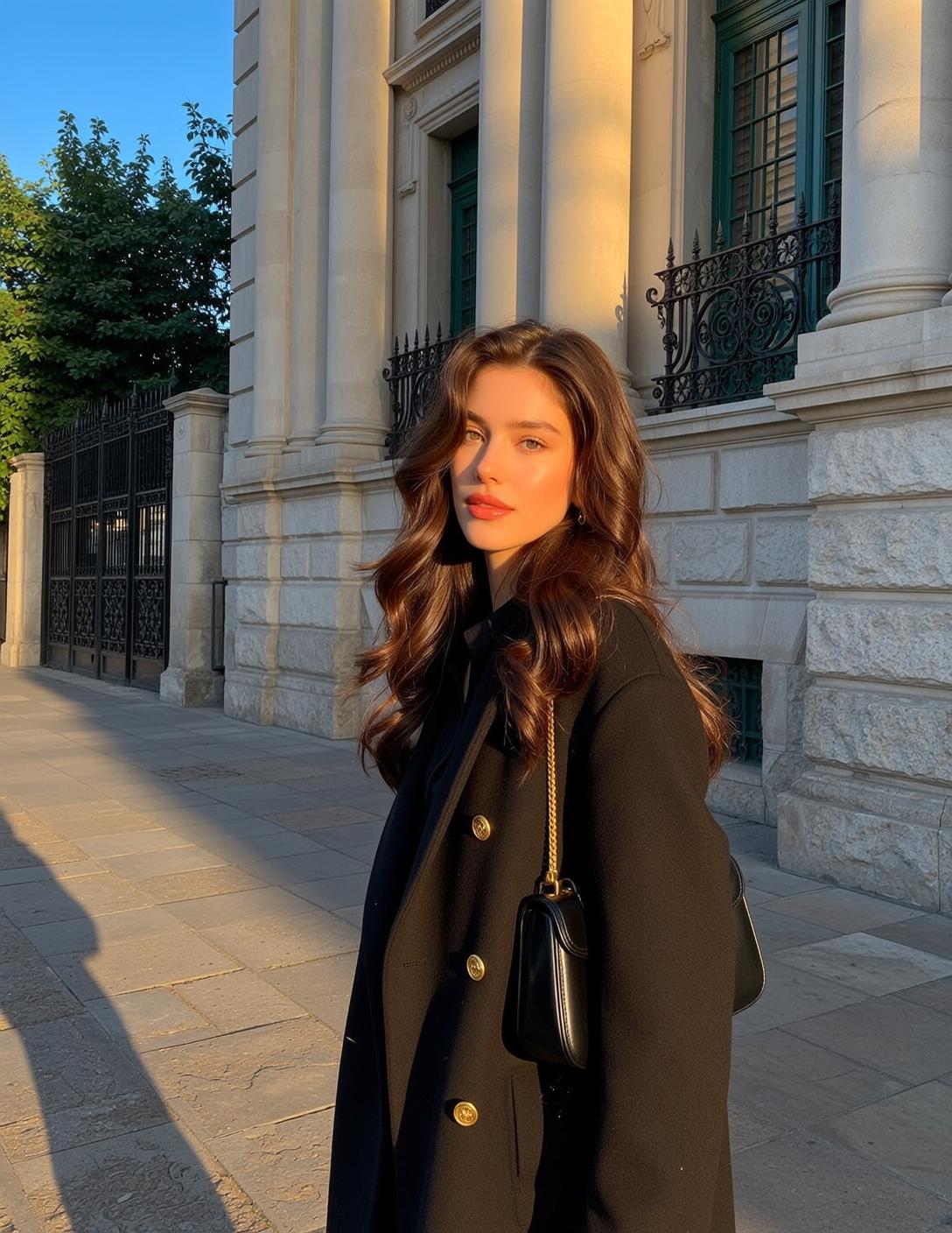 Black Wool Coat City Portrait