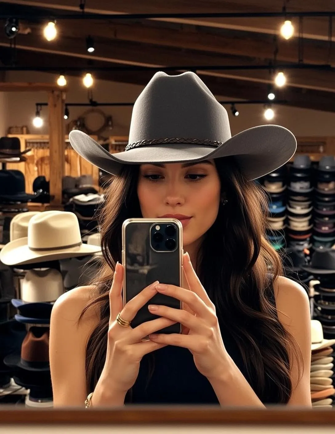 Cowboy Hat Selfie Portrait