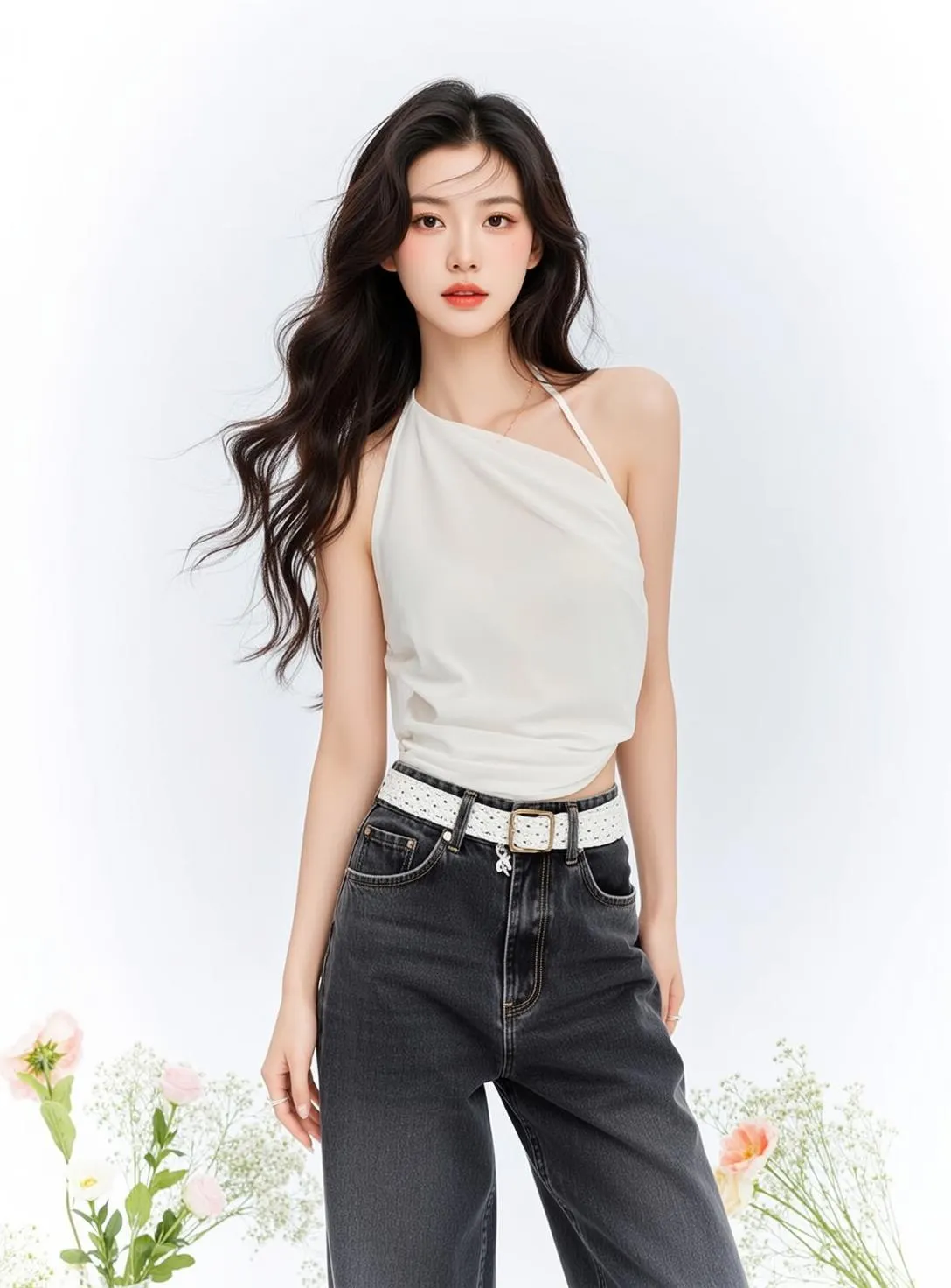 Balletcore Stands Facing Forward Her Shoulders Slightly