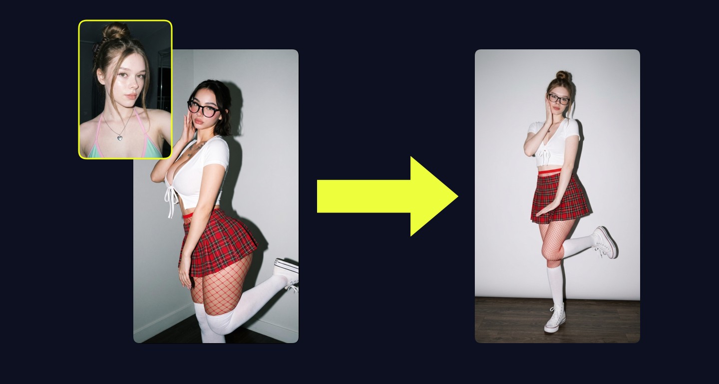 Mila remix walkthrough for Plaid Skirt Fishnet Stockings White Socks Converse Sneakers