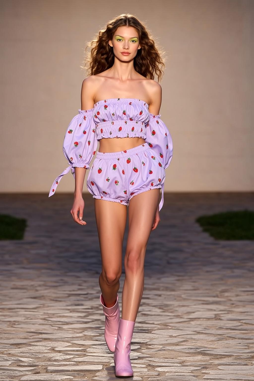 Fashion Week Young Long Wavy Brown Fair