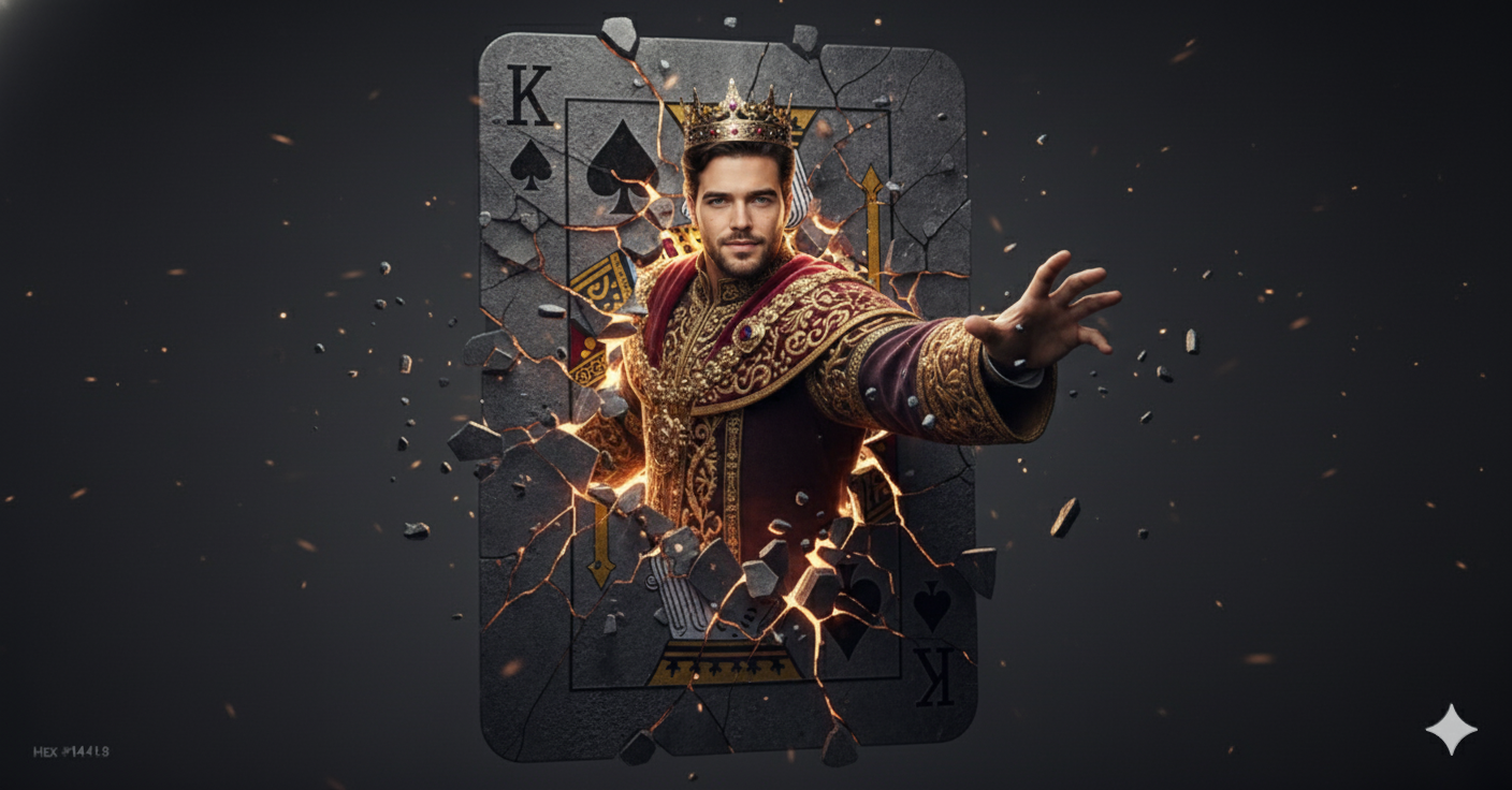 Breaking out of the playing card.
