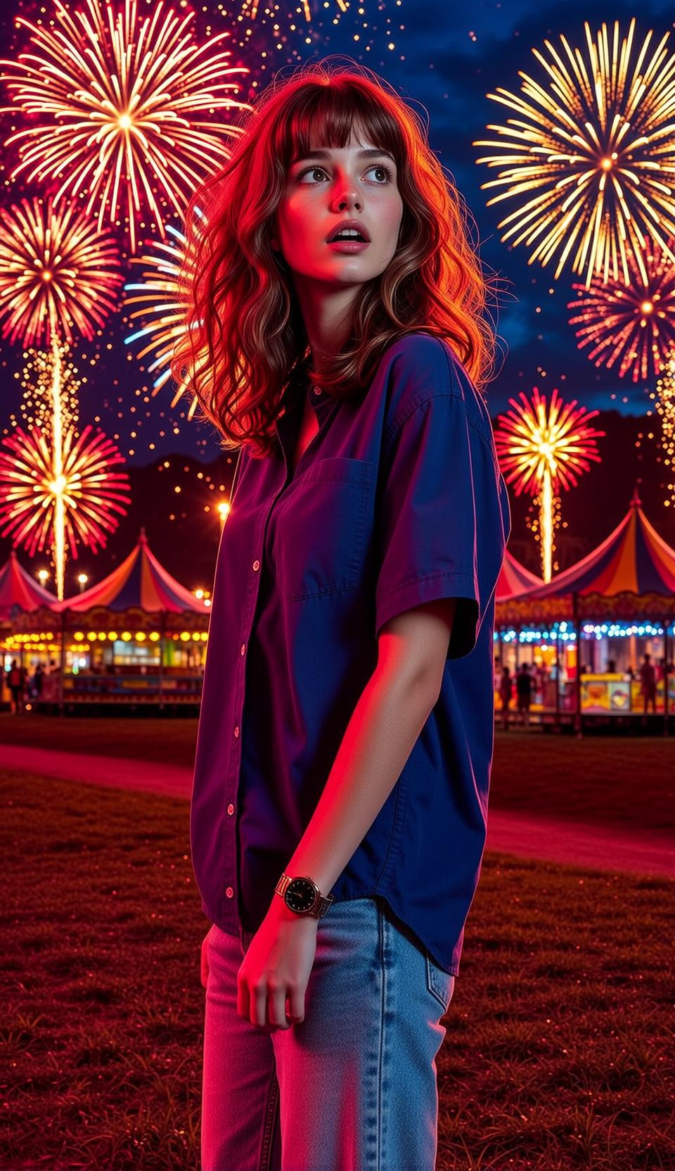 Carnival Fireworks Awestruck Look