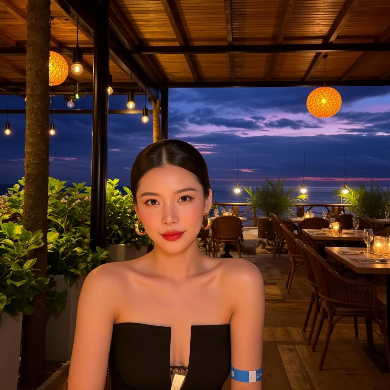 Explore Seated Table Outdoor Restaurant Facing Slight