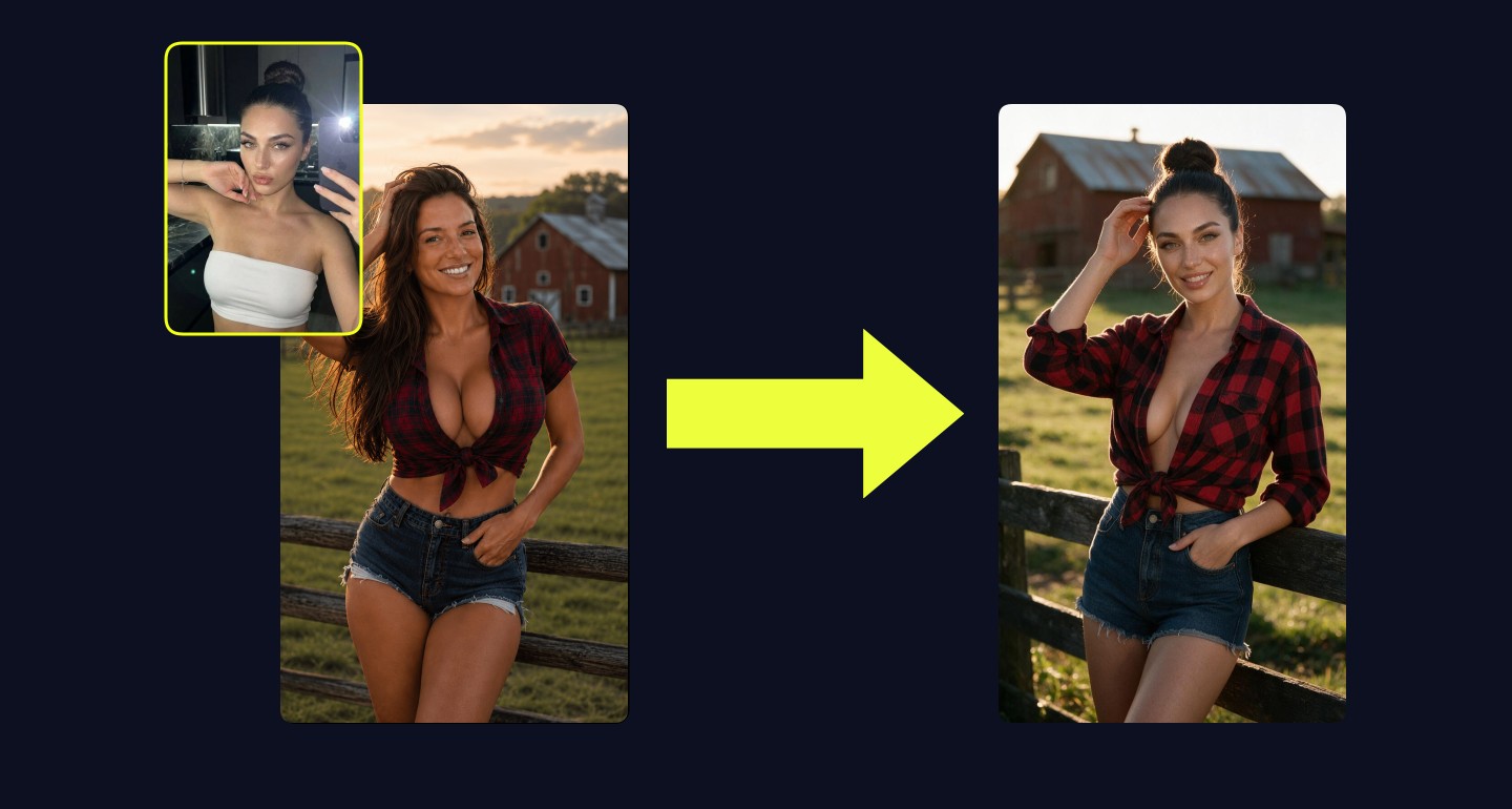 Lily remix walkthrough for Farm Girl In Plaid Flannel And Denim Shorts Golden Hour
