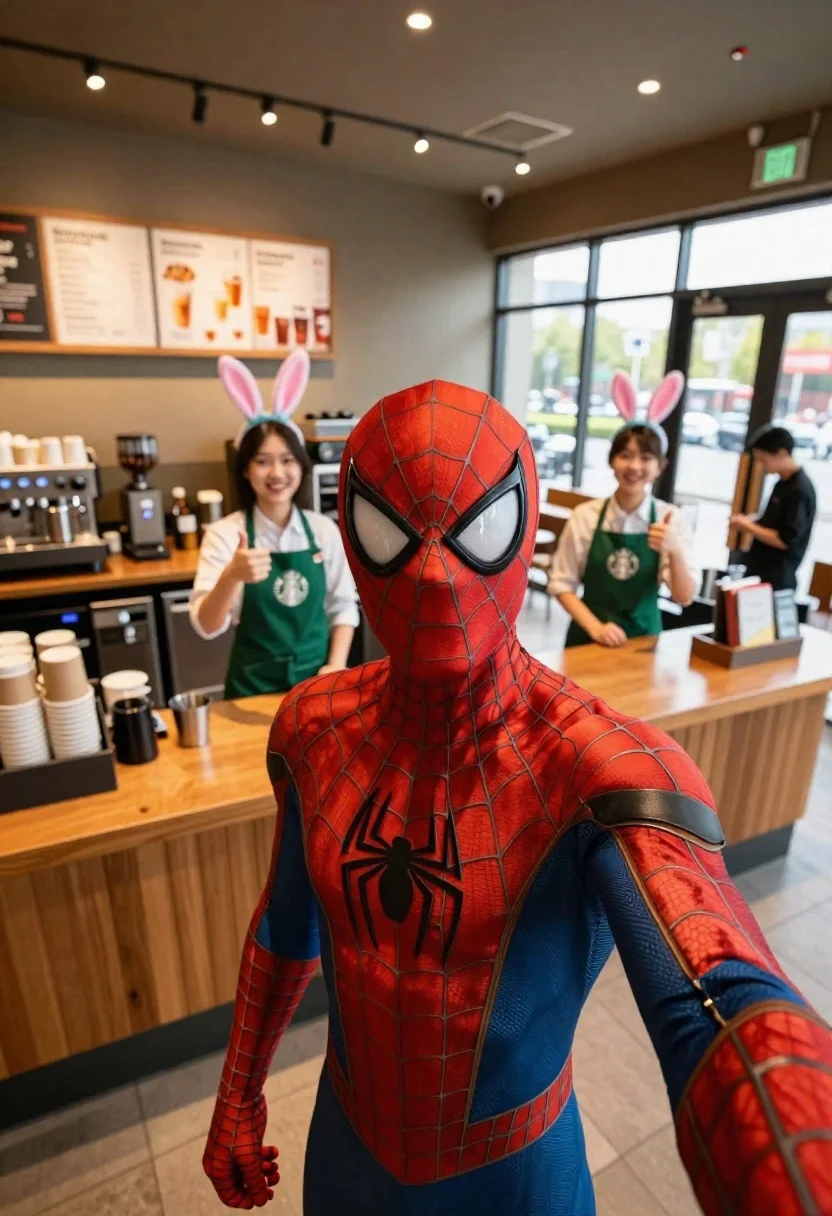 Selfie-style Shot Taken From First-person Perspective Inside Starbucks Cafe Subject reference photo