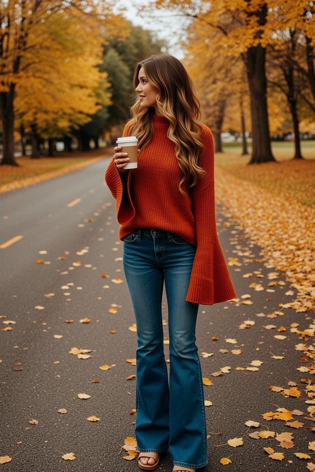 Autumn Young Long Wavy Brown Hair Blonde