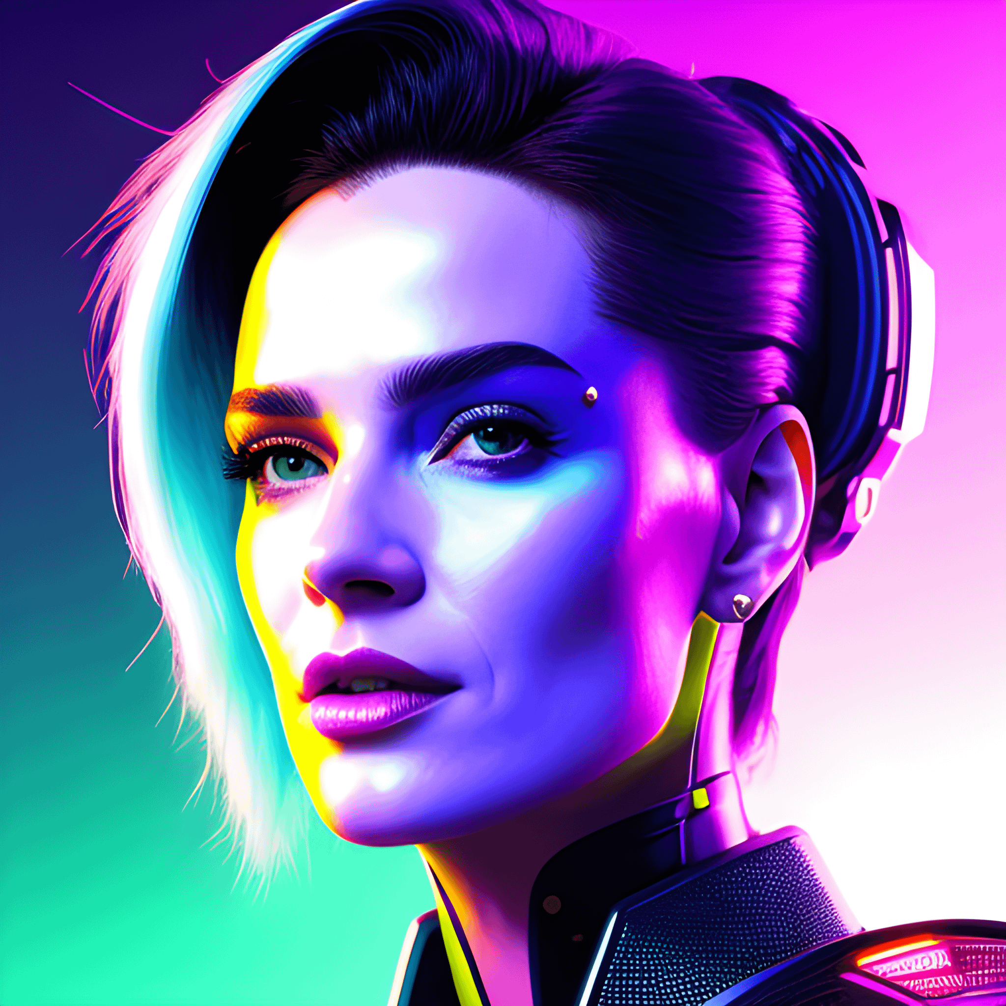 Futuristic Tech Wear Cyan Highlights Neon Lighting