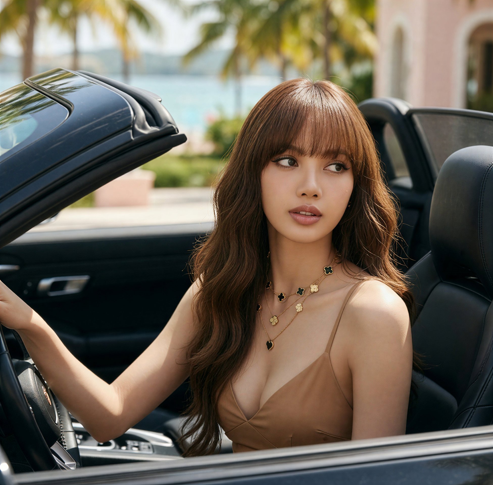 Tropical Convertible Drive Woman Clover Necklace