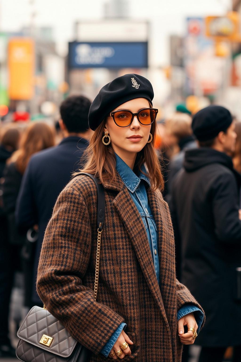 Black Beret Tortoiseshell Sunglasses